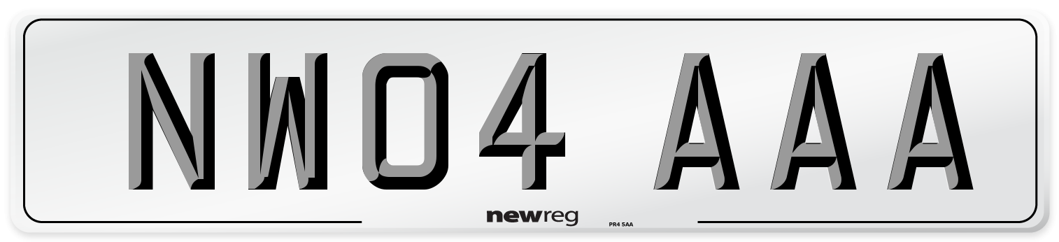 NW04 AAA Number Plate from New Reg